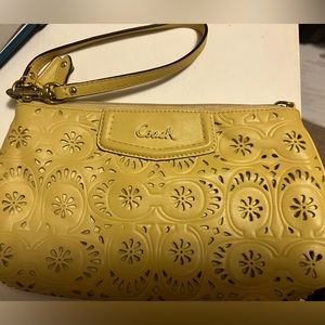 Yellow coach wristlet